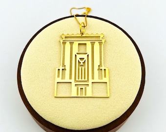 Gold & Silver Temple Mount Jerusalem Pendant | The Temple Pendant Amulet | Beit HaMikdash | Jerusalem medallion | Jerusalem Jewish Neckless