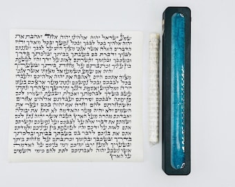 Resina epoxi Mezuzah minimalista, Mezuzah hecha a mano, Pergamino Mezuzah, Cajas Mezuzah, Mezuzah para puerta, Caja Mezuzah, Judaica Mezuzah