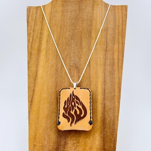 Hand Made on Klaf My Fire Rabbi Nachman Necklace Haesh Sheli Pendant Breslev Jewelry original | Pitka on Klaf | קמיע רבי נחמן תליון האש שלי
