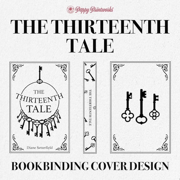 The Thirteenth Tale Bookbinding Cover Design PNG File, Vinyl Book Cover Design, Cover Art, Diane Setterfield