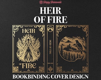 Heir of Fire Bookbinding Cover Design PNG File, Throne of Glass Book 4, Vinyl Book Cover Design, Cover Art, Sarah J Maas, Cricut
