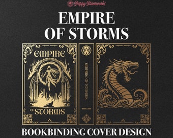 Empire of Storms Bookbinding Cover Design PNG File, Throne of Glass Book 6, Vinyl Book Cover Design, Cover Art, Sarah J Maas, Cricut