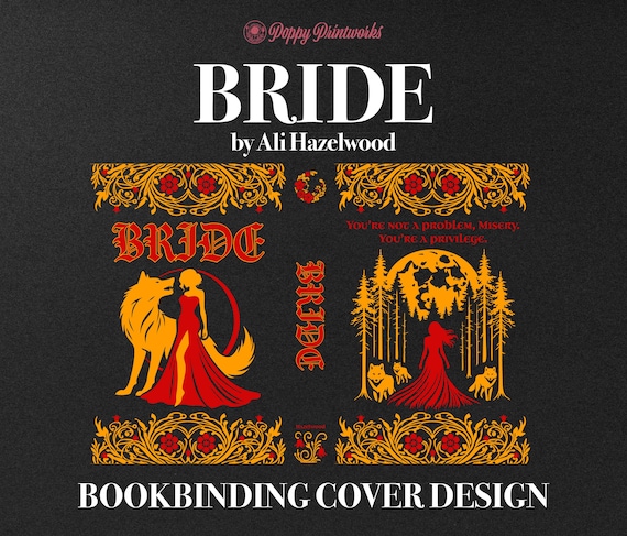 BRIDE by Ali Hazelwood Bookbinding Cover Design PNG File, Bride