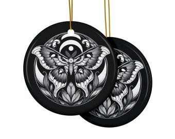 Lunar Moth Ceramic Ornament