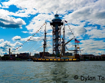 US Brig Niagara With the Bicentennial Tower in the Background Digital Download