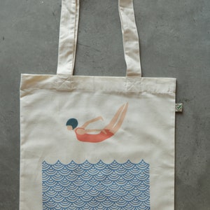 Jute bag Swimming fabric bag cotton bag shopping bag fabric bag cotton jute bag image 4