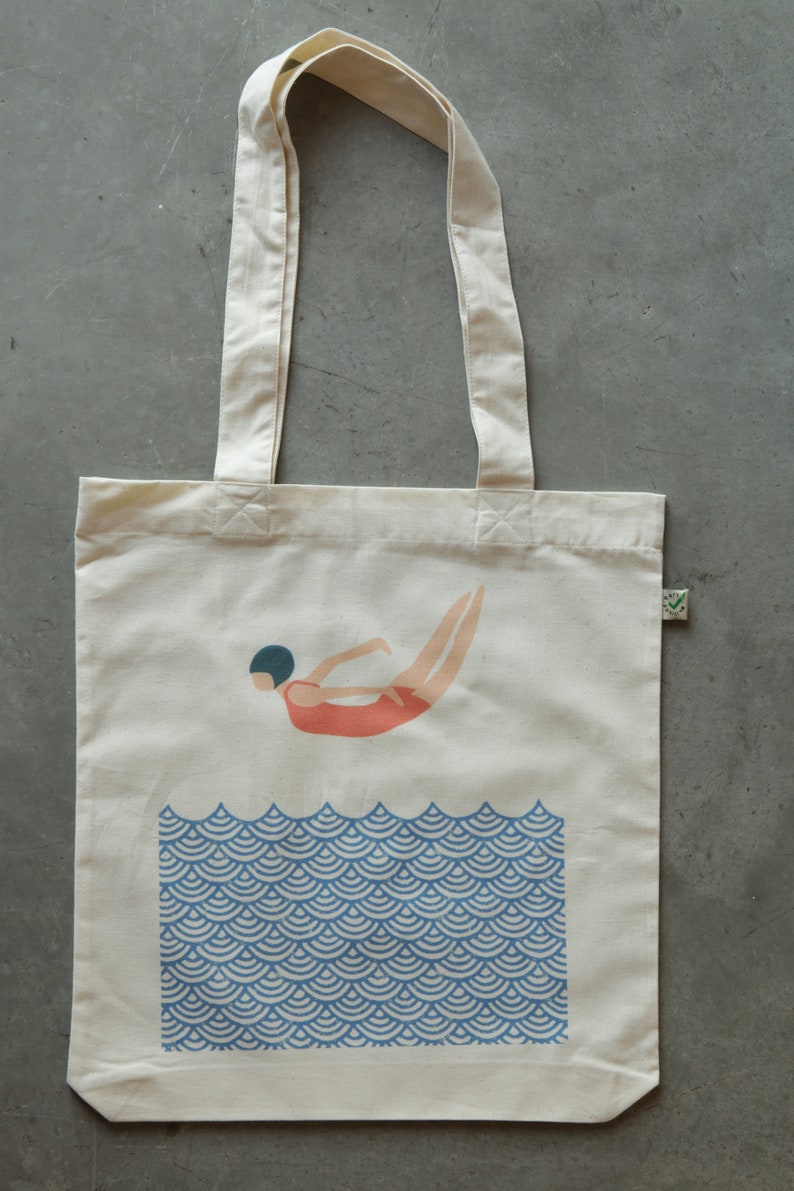 Jute bag Swimming fabric bag cotton bag shopping bag fabric bag cotton jute bag image 4
