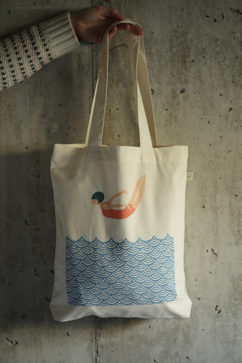 Jute bag Swimming fabric bag cotton bag shopping bag fabric bag cotton jute bag image 2