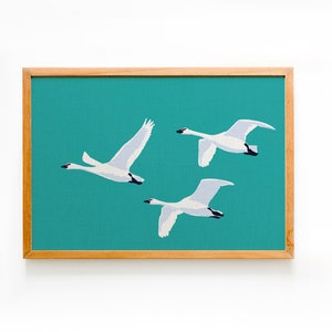 Schwäne Poster Plakat A4 Schwan (Keine Ente Gans Vogel Gänsemarsch) Schwanenmarsch Hochzeit Verlobung Taufe Kommunion Konfirmation Frieden