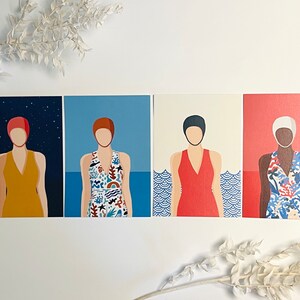 Diversidad Ilustración Mujer diversa Mujer Saltador Esperanza Esperanza Igualdad Gente de color PoC BPoC BIPoC Gorro de natación Bañarse Piscina Malo
