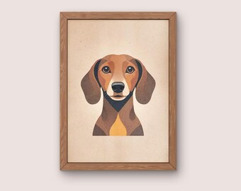 Dachshund Dog Wall Art Poster Digital Art for instant download, poster, popular