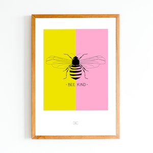 BEE KIND Din A4 Sage Art Print Edição LIMITADA