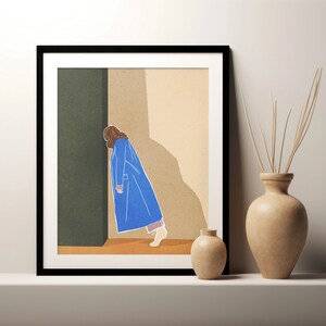 Póster MUJER PEREZOSA contra la pared edición especial, Cuídate, DIN A3