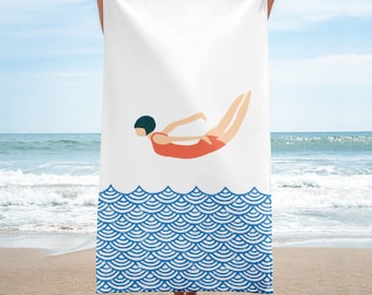 Exclusive bath towel, beach towel with popular Bujaboom motif Springerin