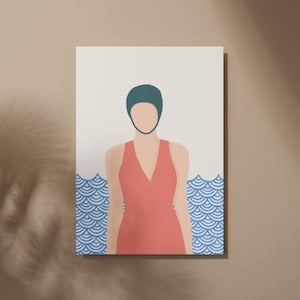 Diversidad Ilustración Mujer diversa Mujer Saltador Esperanza Esperanza Igualdad Gente de color PoC BPoC BIPoC Gorro de natación Bañarse Piscina Malo