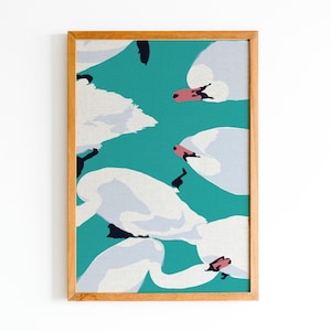 Schwäne 1 Poster Plakat A4 Schwan (Keine Ente Gans Vogel Gänsemarsch) Schwanenmarsch Hochzeit Verlobung Taufe Kommunion Konfirmation Frieden