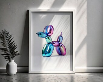 Chrome Balloon Poodle Poster 2.0 - Chrome Decor