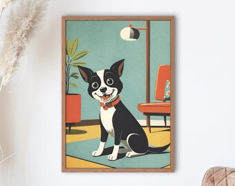 Mid-Century Puppy - Digital Download - Cute Dog Poster