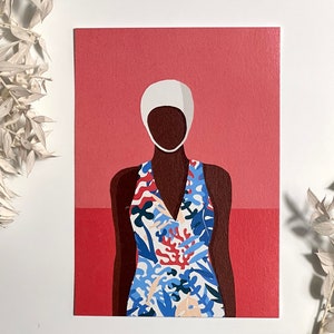 Diversidad Ilustración Mujer diversa Mujer Saltador Esperanza Esperanza Igualdad Gente de color PoC BPoC BIPoC Gorro de natación Bañarse Piscina Malo