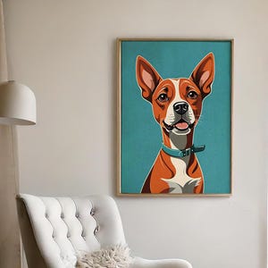 Neugieriger Hund mit Charme - PRINT - Vintage Poster, Vintage Kunst, Vintage Design, Vintage Deko