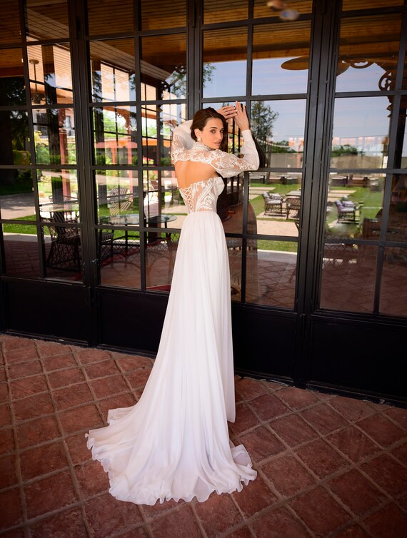 Beautiful Boho Lace Corset Open Back High Neck Removable Bolero