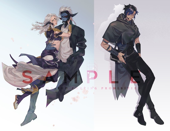 Anime Digital Art Commission/OC, Fan art, D&D, Game, ff14, character drawing