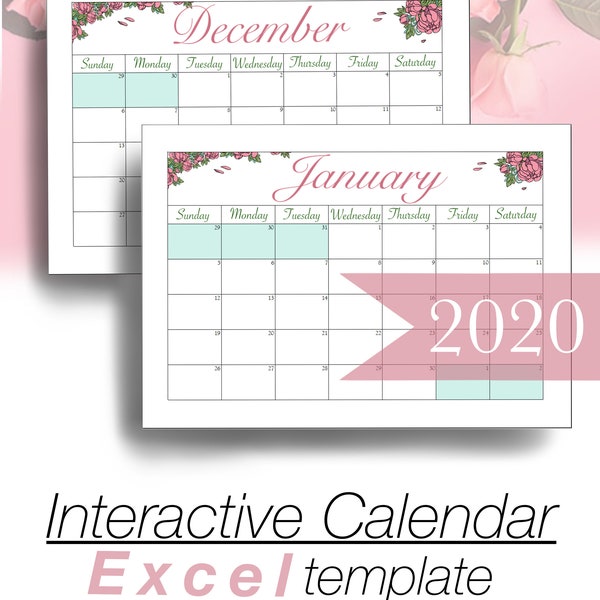 Interactive Calendar 2020, printable at home