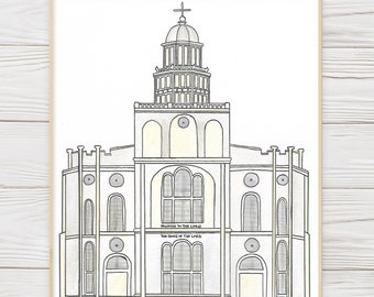 PRINTABLE Saint George Utah Temple Watercolor- Digital Download- LDS Temple- Wedding Gift- Temple Marriage- Sealing Present- Temple Art