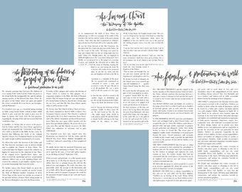 Proclamations Bundle PRINTABLES- The Church of Jesus Christ of Latter Day Saints- The Family- The Living Christ- The Restoration- LDS Art