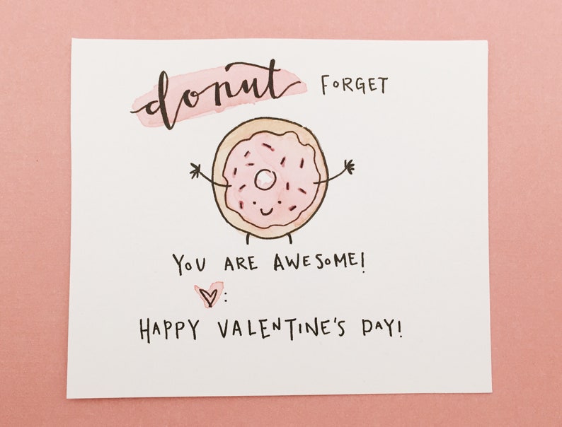 PRINTABLE Valentine's Cards Pizza and Donut Themed Downloadable File for Class Parties Valentine's Day Handouts Friends Valentines image 3