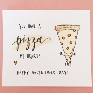 PRINTABLE Valentine's Cards Pizza and Donut Themed Downloadable File for Class Parties Valentine's Day Handouts Friends Valentines image 4