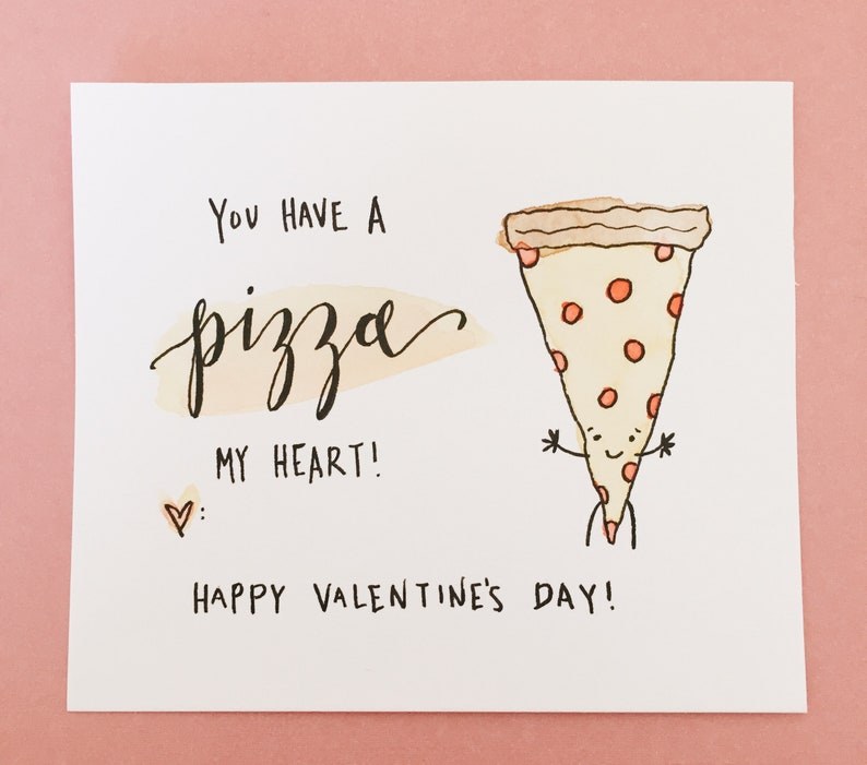 PRINTABLE Valentine's Cards Pizza and Donut Themed Downloadable File for Class Parties Valentine's Day Handouts Friends Valentines image 4