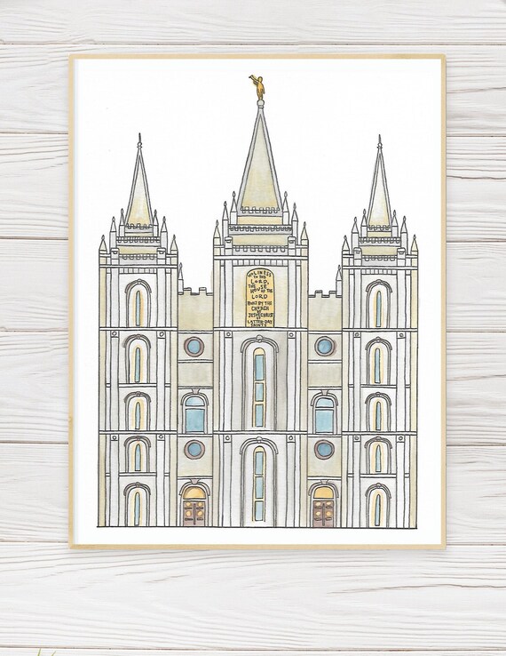 PRINTABLE Salt Lake City Utah Temple Watercolor Digital | Etsy