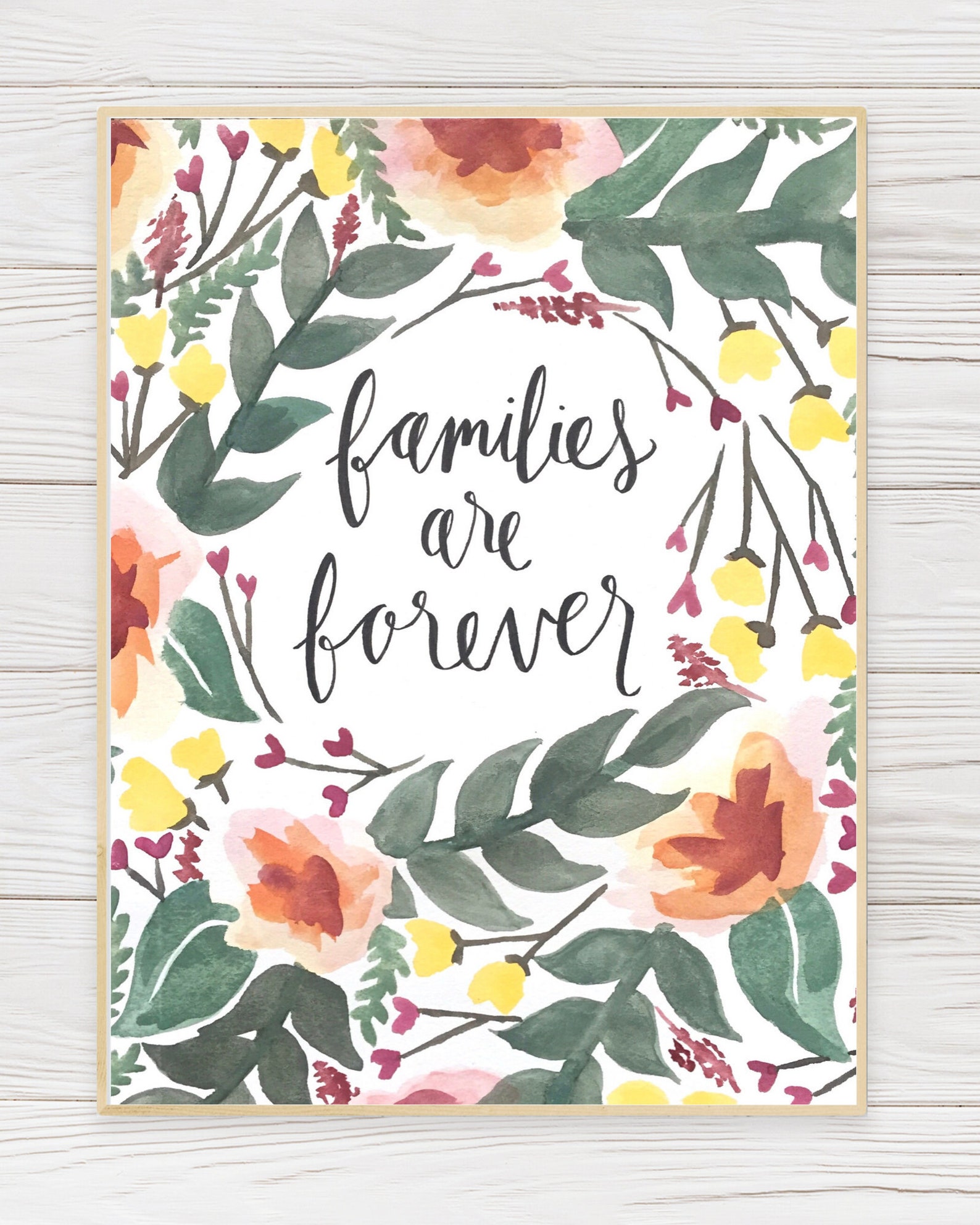 PRINTABLE Watercolor and Calligraphy Artwork- Families Are Forever ...