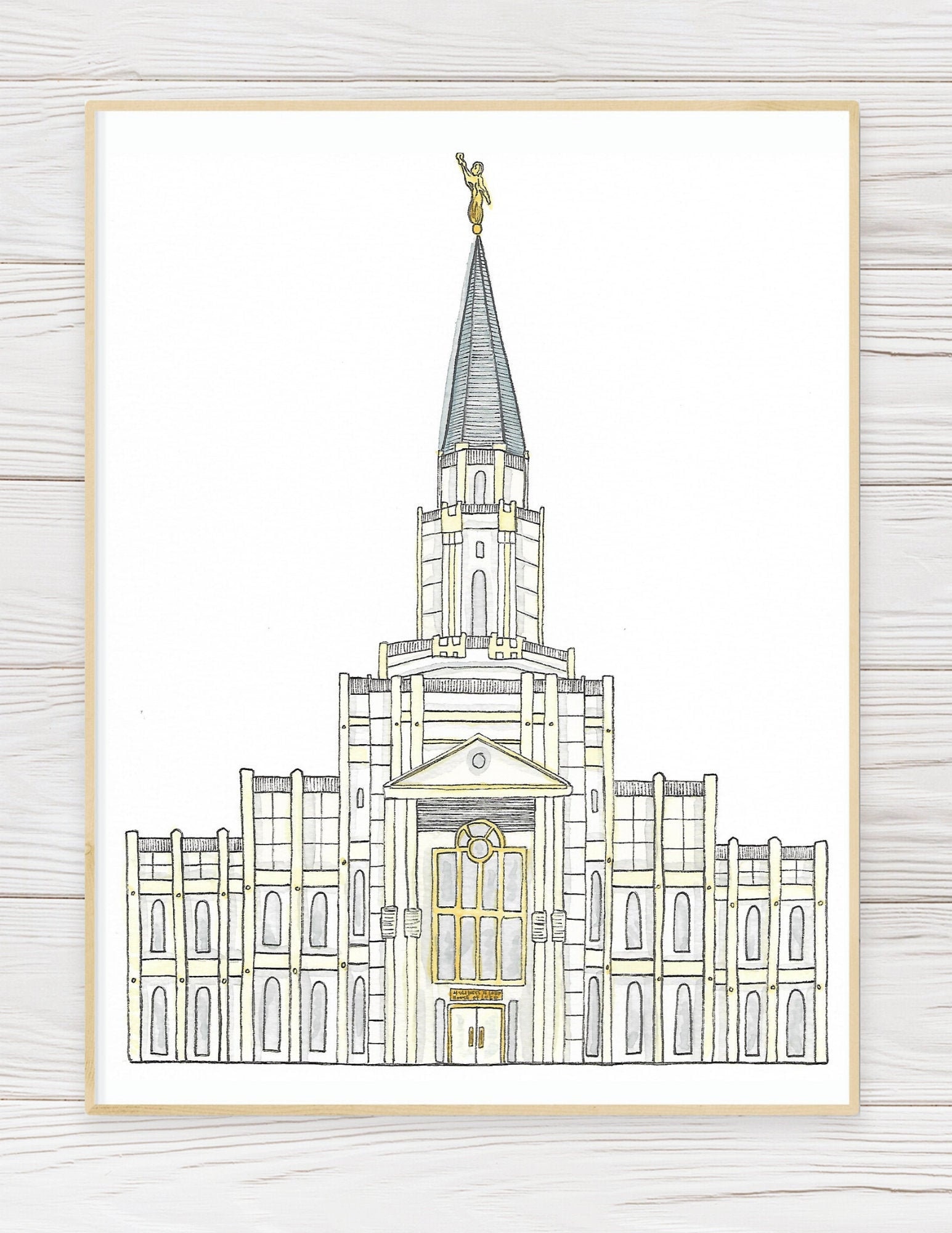 PRINTABLE Houston Texas Temple Watercolor Digital Download - Etsy