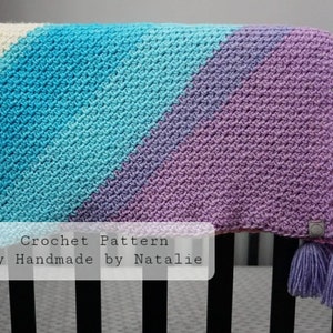 Rainbow Stripes Baby Blanket | Handmade Baby Blanket | Crochet Blanket | Crochet Pattern Only