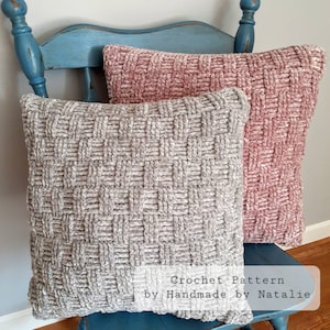 Woven Velvet Pillow | Crochet Pattern Only | Handmade Pillow | DIY Pillow Pattern