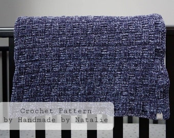 Woven Velvet Baby Blanket | Handmade Baby Blanket | Crochet Blanket | Crochet Pattern Only