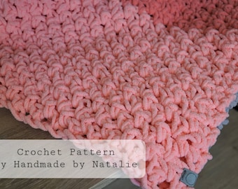 Ombre Moss Stitch Baby Blanket | Handmade Baby Blanket | Crochet Blanket | Crochet Pattern Only