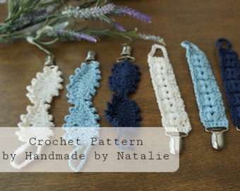 Handmade Pacifier Clips | Leaf & Blooms Pacifier Clips | Nook Holder | Crochet Clip | Crochet Pattern Only