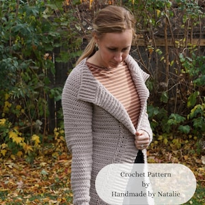 Erwachsene Drei-Akkord-Strickjacke | Häkelanleitung | Gehäkelte Strickjacke Muster