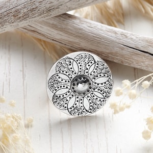 Sterling Silver Mandala Ring: Chunky Bohemian 925 Statement