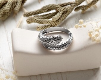 Anel de cobra em prata esterlina: anel de serpente boho
