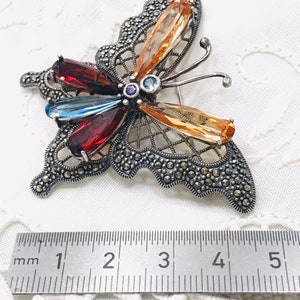 Butterfly silver brooch, insect jewelry, butterfly brooch, bridesmaid gifts, gift for her, Crystal handcrafted brooch, butterfly jewel, CZ image 10