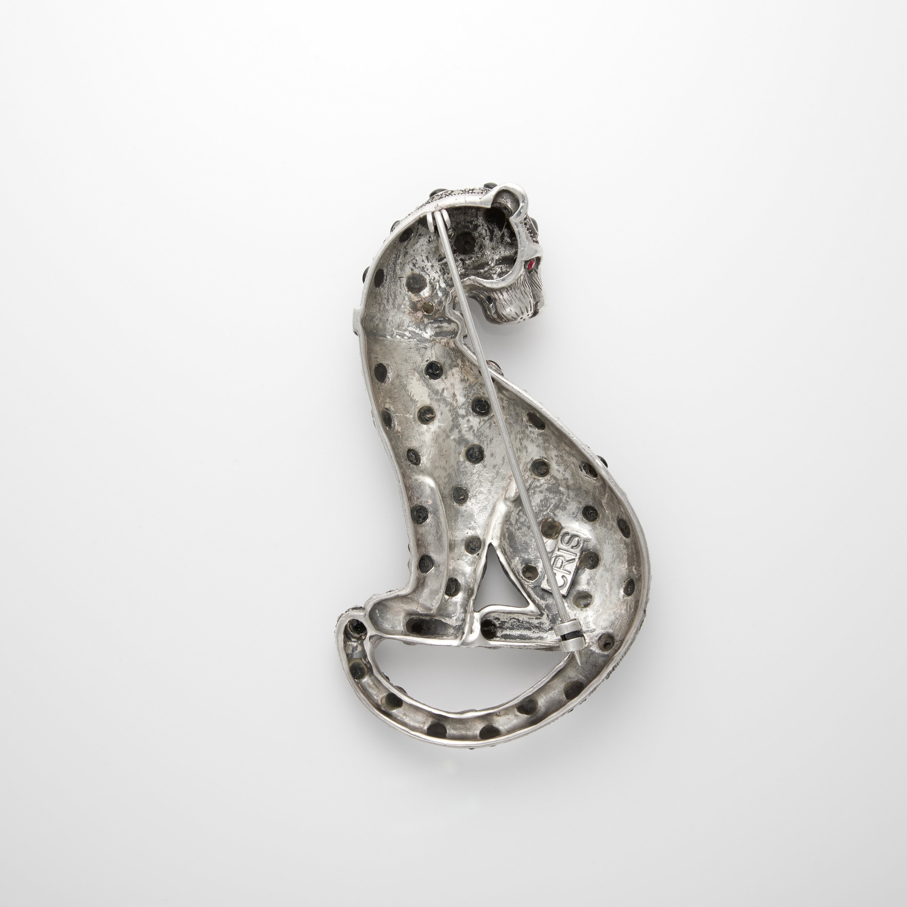 Handmade Sterling Silver Panther Brooch: Onyx Art Deco  display picture 1