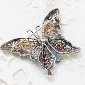 Butterfly silver brooch, insect jewelry, butterfly brooch, bridesmaid gifts, gift for her, Crystal handcrafted brooch, butterfly jewel, CZ image 8