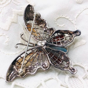 Butterfly silver brooch, insect jewelry, butterfly brooch, bridesmaid gifts, gift for her, Crystal handcrafted brooch, butterfly jewel, CZ image 5