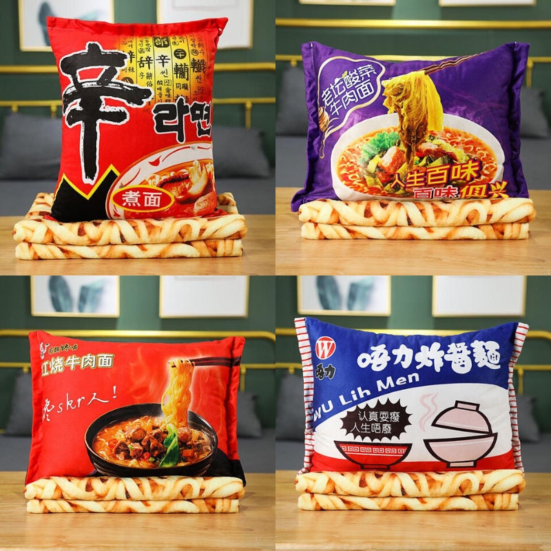 The Best Instant Ramen Noodle Noodles Blanket and Pillow Case Etsy