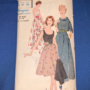1958 unused Vogue Blouse, overblouse, skirt and cummerbund pattern, Vogue 9655 size 16 bust 36, 1950’s blouse pattern, 50’s skirt pattern