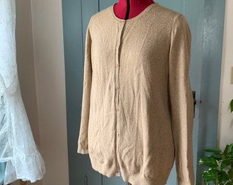 Vintage lightweight cashmere sweater, vintage L.L. Bean cashmere cardigan As Is